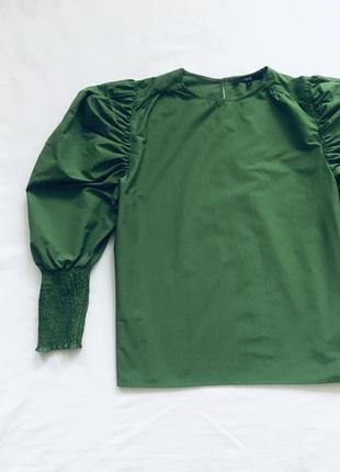 Стильная блузка с объёмными пышными рукавами 3/4, актуальный цвет!4 фото