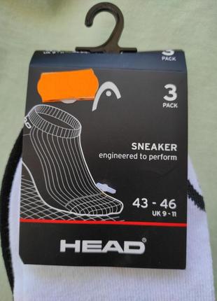 Шкарпетки  head . оригінал. розмір: 43-46 .3 фото