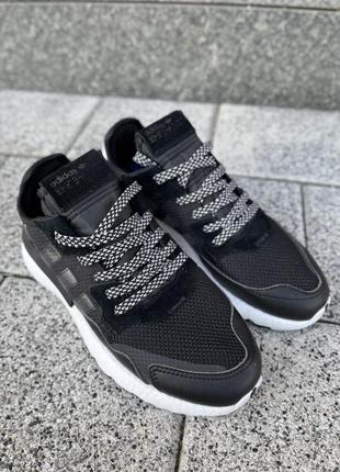 Чоловічі кросівки adidas nite jogger white black / smb5 фото