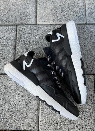 Чоловічі кросівки adidas nite jogger white black / smb9 фото