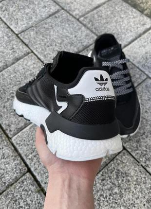 Чоловічі кросівки adidas nite jogger white black / smb8 фото