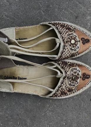 Оригінальні мокасини, туфлі з вишивкою, еспрадрильї