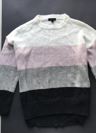 Серый с розовым свитер топ / свободный свитер new look2 фото
