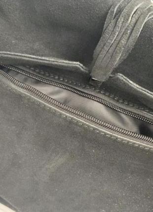 Женская кожаная сумка в комбинации с натуральной замшей5 фото