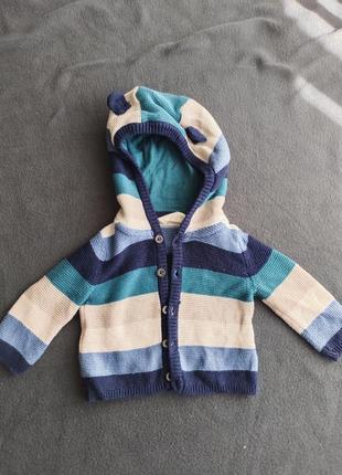 Кофта свитер реглан на новорожденного 1-3 месяца