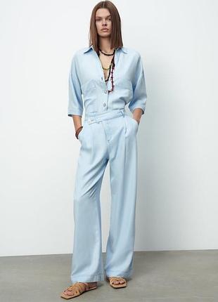 Брюки zara з ліоцелу в стилі мінімалізм