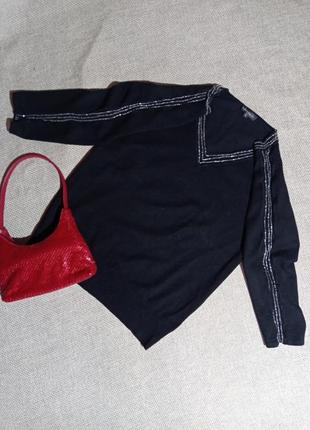 Пуловер жіночий з вставками дрібна сітка з бісером,французький бренд leo guy