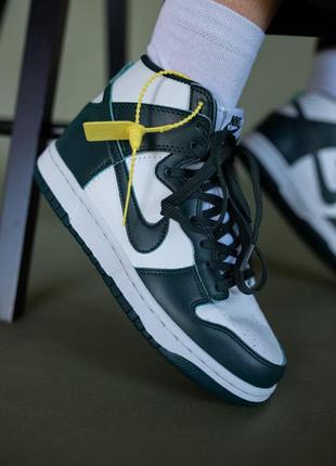 Женские кроссовки nike dunk high green white скидка sale / smb4 фото