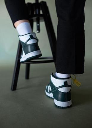 Женские кроссовки nike dunk high green white скидка sale / smb6 фото