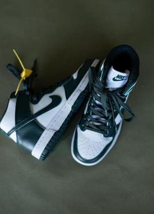 Женские кроссовки nike dunk high green white скидка sale / smb10 фото