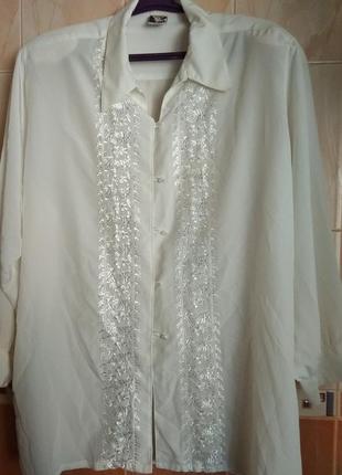 Шикарная нарядная блузка/кофточка/с вышивкой/батальный размер от yessica