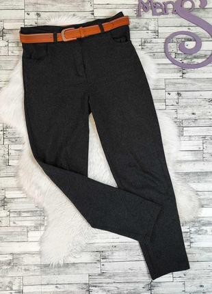 Женские брюки odessa темно-серые в полоску с поясом размер 50 хl