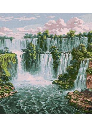 Картина по номерам "живописный водопад" ©сергей лобач идейка kho2878 40х50 см melmil