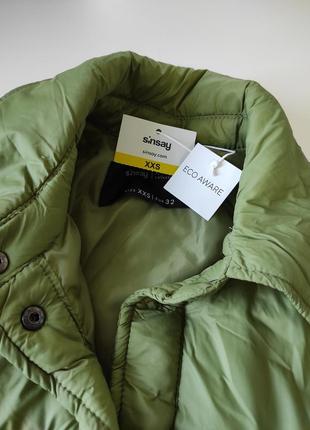 Демисезонная куртка женская оливковый зеленая девчачья xxs sinsay4 фото