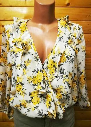 252.романтична блузка на запах британського бренду miss selfridge. нова з біркою