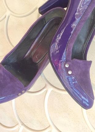 Туфли сиренево фиолетовые, натуральная кожа, размер 373 фото