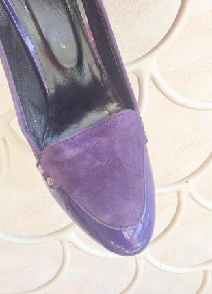 Туфли сиренево фиолетовые, натуральная кожа, размер 374 фото
