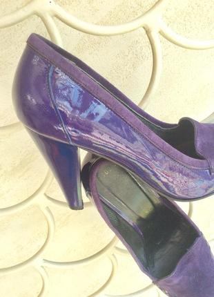 Туфли сиренево фиолетовые, натуральная кожа, размер 375 фото