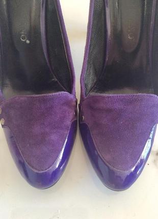 Туфли сиренево фиолетовые, натуральная кожа, размер 376 фото