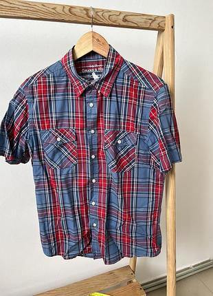 Чоровіча італійська сорочка на короткий рукав в клітинку