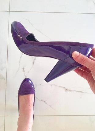 Туфли сиренево фиолетовые, натуральная кожа, размер 377 фото