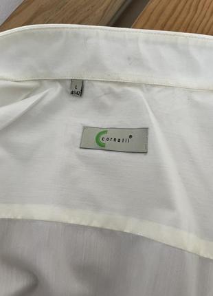 Молочна чоловіча італійська сорочка біла сорочка айворі4 фото