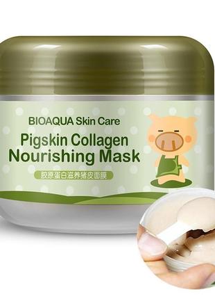 Маска для лица bioaqua с коллагеном pigskin collagen nourishing mask (100 мл).2 фото