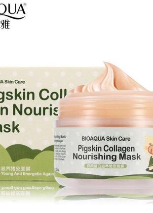 Маска для лица bioaqua с коллагеном pigskin collagen nourishing mask (100 мл).1 фото