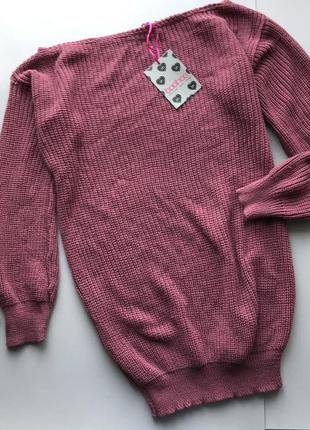 Длинный розовый свитер boohoo / длинный розовый свитер7 фото