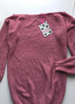 Длинный розовый свитер boohoo / длинный розовый свитер8 фото