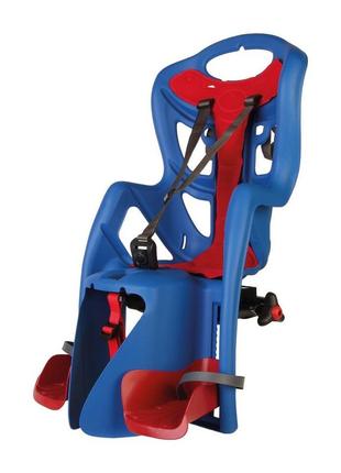 Сиденье задн. bellelli pepe сlamp (на багажник) до 22кг, синее с красной подкладкой