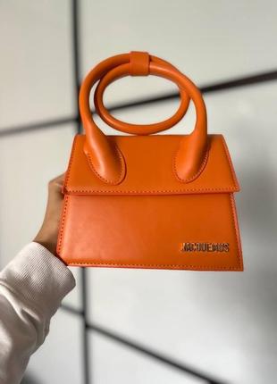 Жіноча сумка жакмюс jacquemus le chiquito orange штучна шкіра