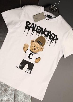 Брендовые футболки balenciaga / мужская футболка баленсиага белая