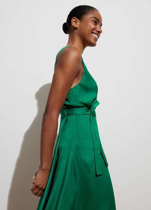 Сатинова зелена сукня oysho, zara xs2 фото