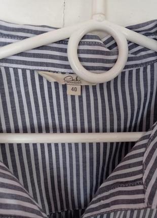 Удлиненная легкая рубашка в полоску3 фото