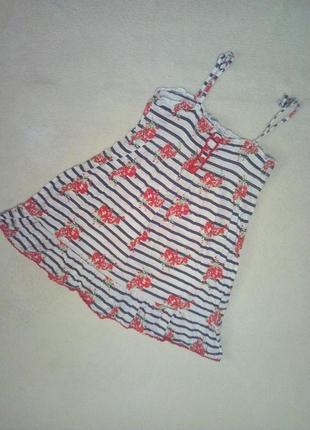 Модний літній сарафанчик в смужку для модняшки 5/6 років