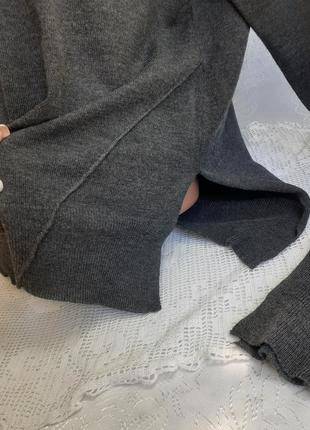 Реглан свитер кофта оверсайз свободная с разрезами мокрый асфальт тонкий трикотаж фактурная8 фото