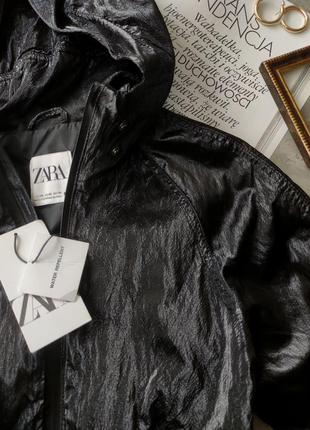 Новая черная ветровка куртка от zara, оригинал, курточка, (бирка!)8 фото