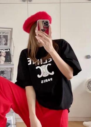 Черная футболка celine
