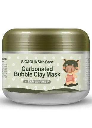 Очищаюча бульбашкова маска для обличчя bioaqua skin care carbonated bubble clay mask 100гр1 фото