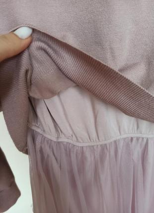 Фатиновое платье на бретелях в комплекте с свитериком7 фото