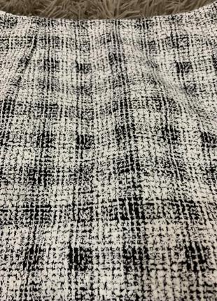 Твидовая юбка мультицвет (бело-черная)5 фото