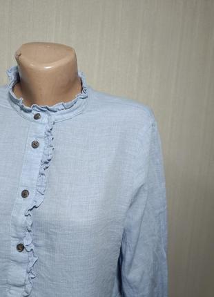 Хлопковая рубашка. хлопковая блузка. жіноча сорочка. блакитна сорочка . жіноча туніка4 фото