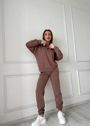 Спортивный костюм женский мокко двухнитка3 фото