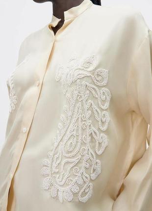 Блуза блузка zara с вышивкой из бисера5 фото