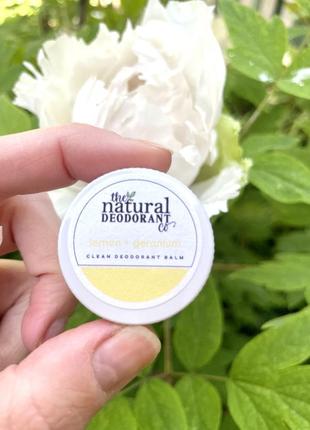 Міні версія натурального дезодоранта the natural deodorant co clean deodorant balm lemon & geranium