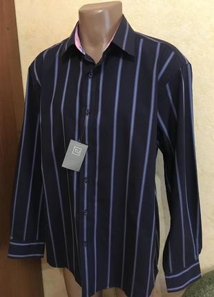 Сорочка в смужку чорнильного кольору (бавовна) — hfpvth 50/52