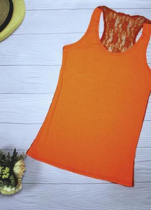 Майка в рубчик,с гипюром на спине,кружевная