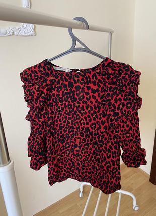 Сорочка, блузка, принт леопард , тигр zara4 фото
