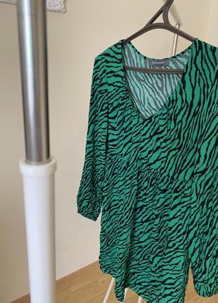 Насичено зелена сукня, принт зебра , сукня, плаття, платье, сарафан2 фото